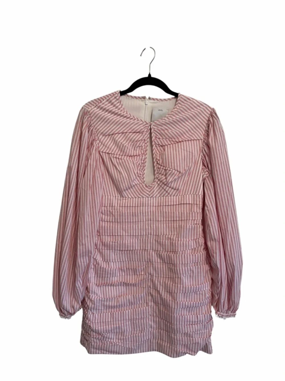 C/MEO Collective Close Enough Long Sleeve Stripped Puff Sleeve Dress Size L - Picture 3 of 6